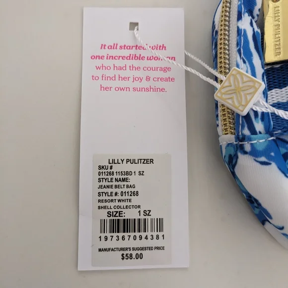 NWT! Lilly Pulitzer Jeanie Belt Bag In Resort White Shell Collector - Picture 3 of 16